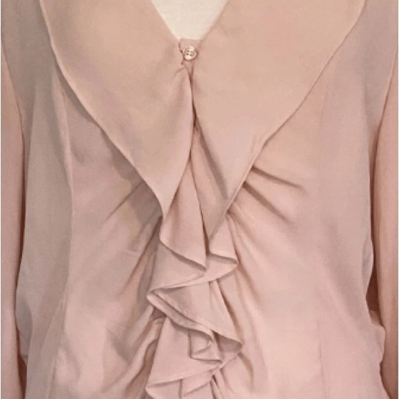 Elegant Women's nude Ruffle Blouse - Picture 4 of 4